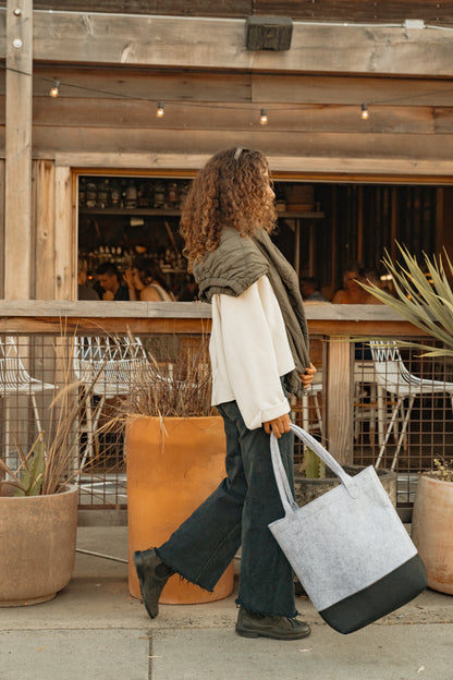 Light Grey/Black Out of the Woods® Felt Colorblock Tall Tote