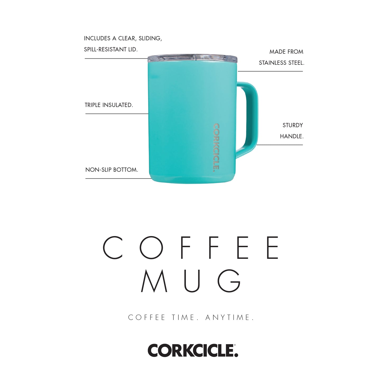 Matte Black Corkcicle® Coffee Mug - 16 oz.