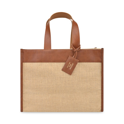 Natural Out of the Woods® Jute Trim Box Tote plain