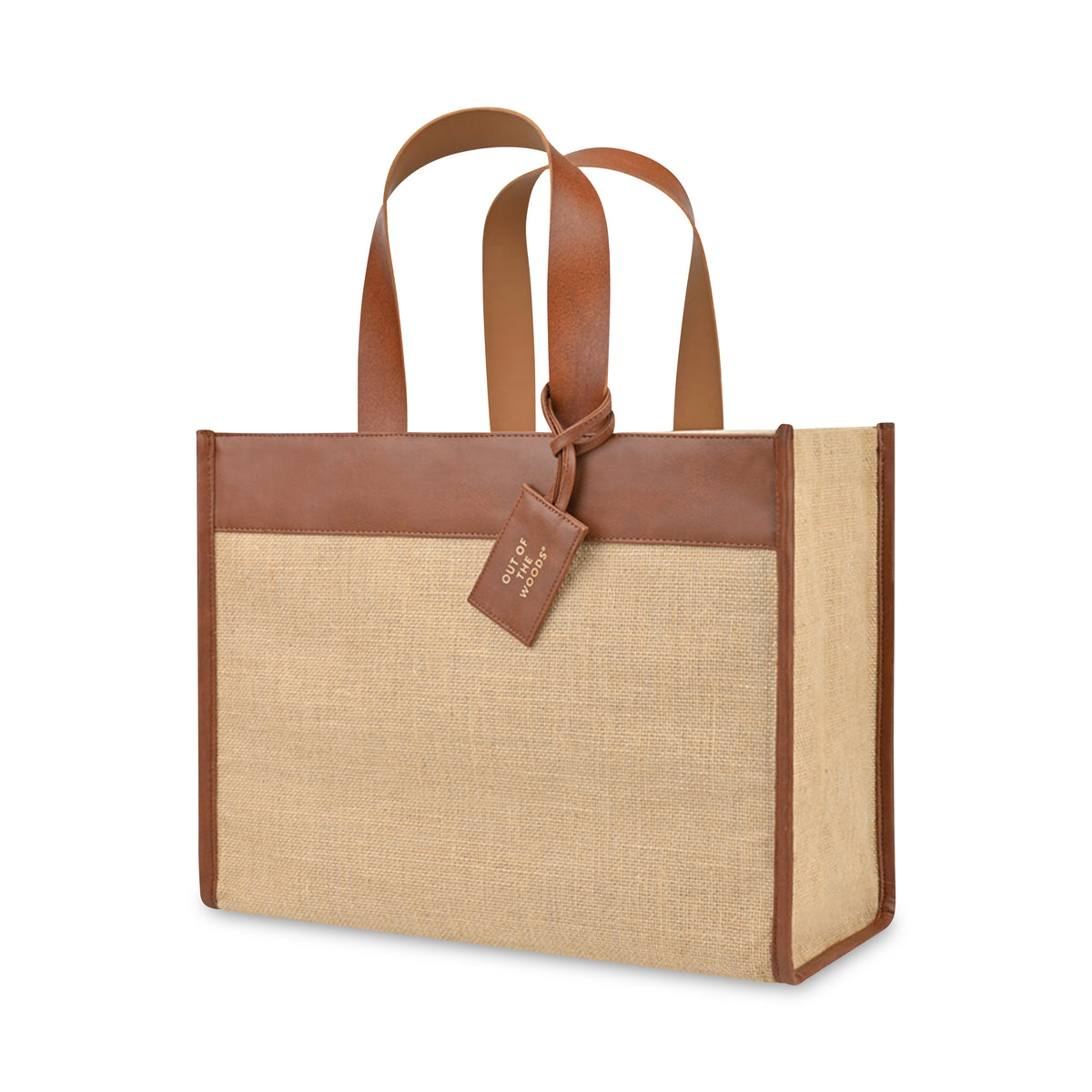 Natural Out of the Woods® Jute Trim Box Tote plain
