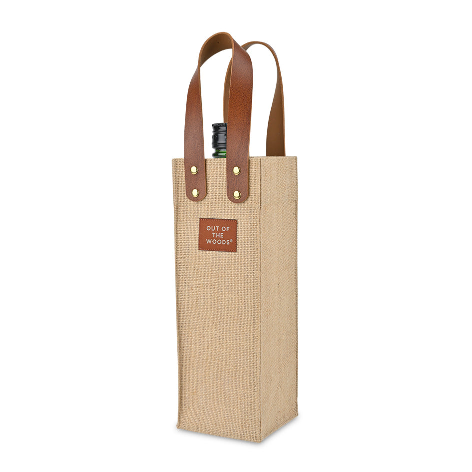 Natural Out of the Woods® Jute Wine Tote plain