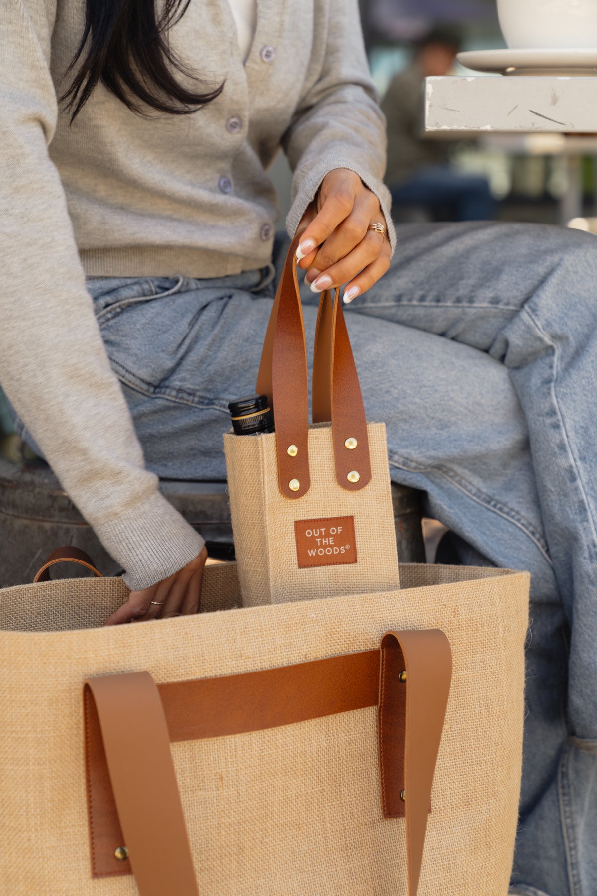 Natural Out of the Woods® Jute Wine Tote