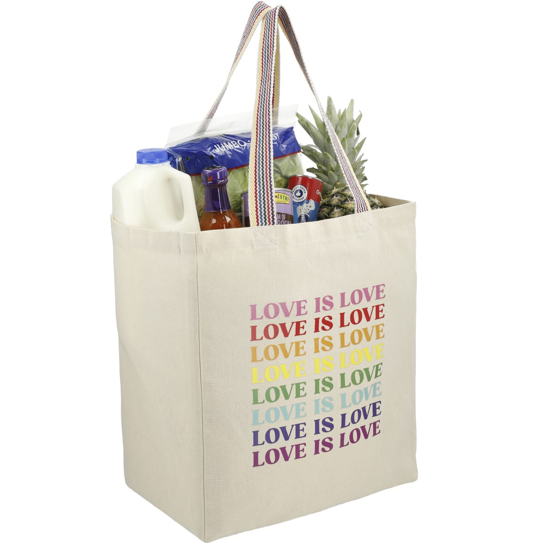 Natural Rainbow Recycled 6oz Cotton Grocery Tote