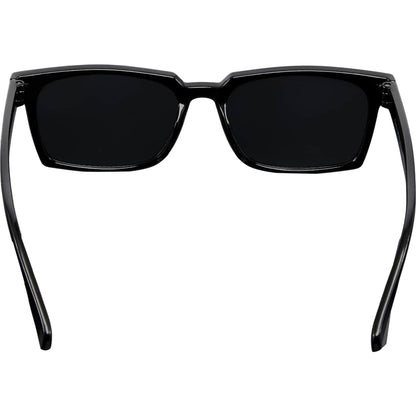 Rear View of Black Ashley Recycled Square Sunglasses plain