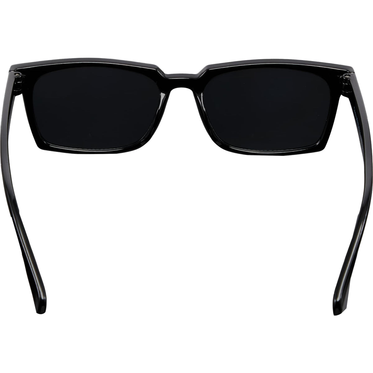 Rear View of Black Ashley Recycled Square Sunglasses plain