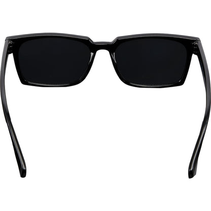 Rear View of Black Ashley Recycled Square Sunglasses plain