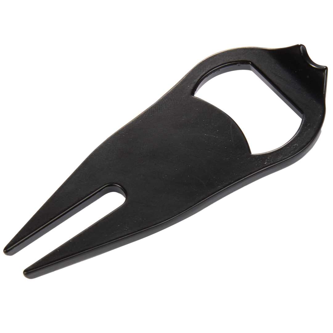 Rear View of Black Bottle Opener Divot Tool with Ball Marker plain