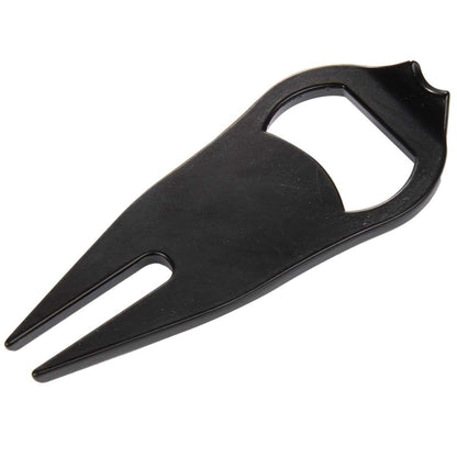 Rear View of Black Bottle Opener Divot Tool with Ball Marker plain