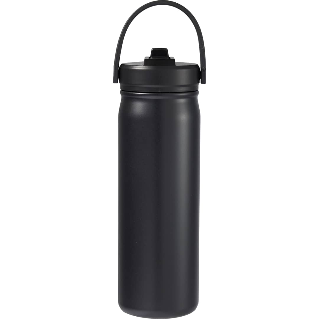 Rear View of Black Carpo 20oz Straw lid Vacuum Bottle