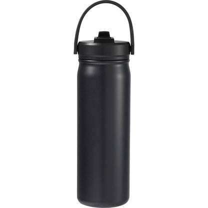 Rear View of Black Carpo 20oz Straw lid Vacuum Bottle