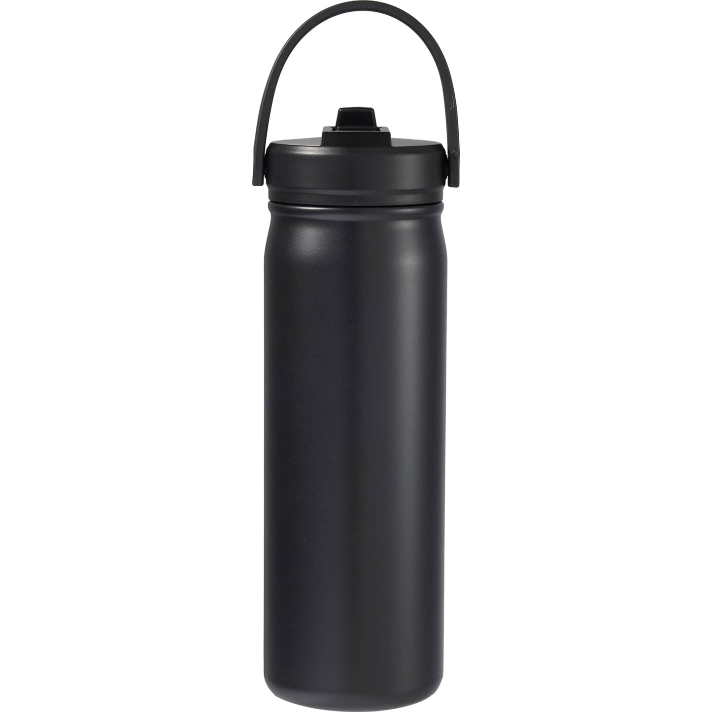 Rear View of Black Carpo 20oz Straw lid Vacuum Bottle
