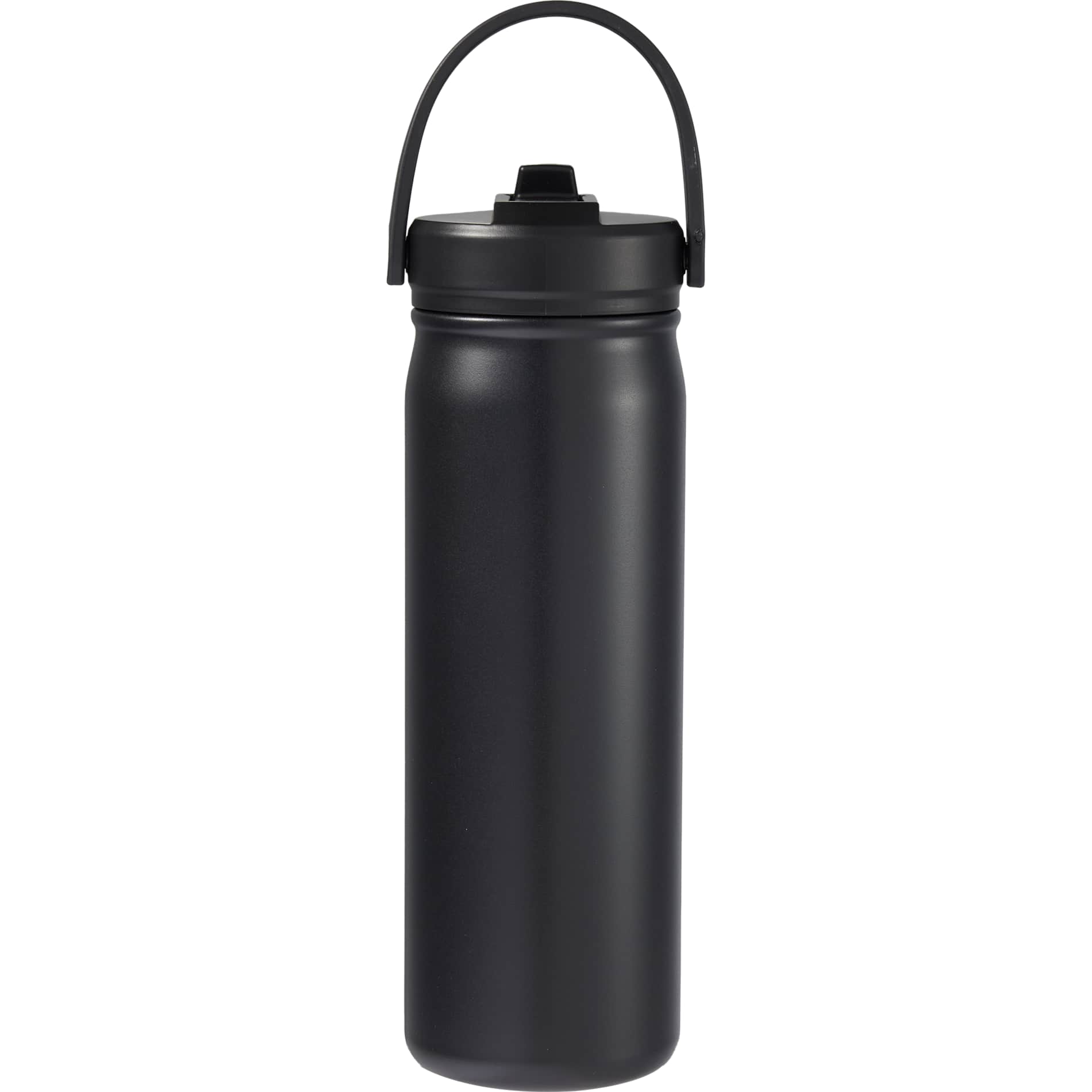 Rear View of Black Carpo 20oz Straw lid Vacuum Bottle
