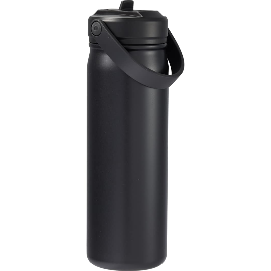 Rear View of Black Carpo 20oz Straw lid Vacuum Bottle