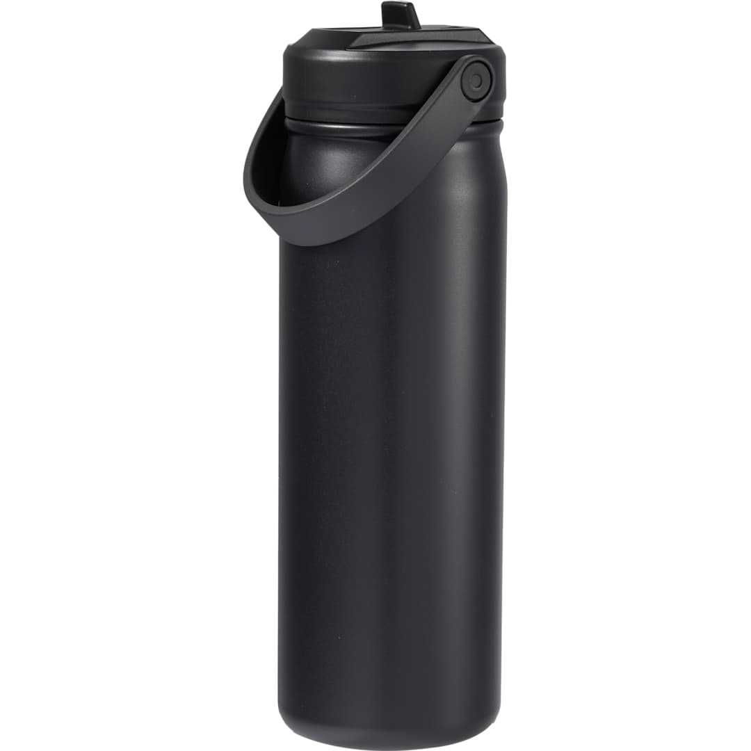Rear View of Black Carpo 20oz Straw lid Vacuum Bottle