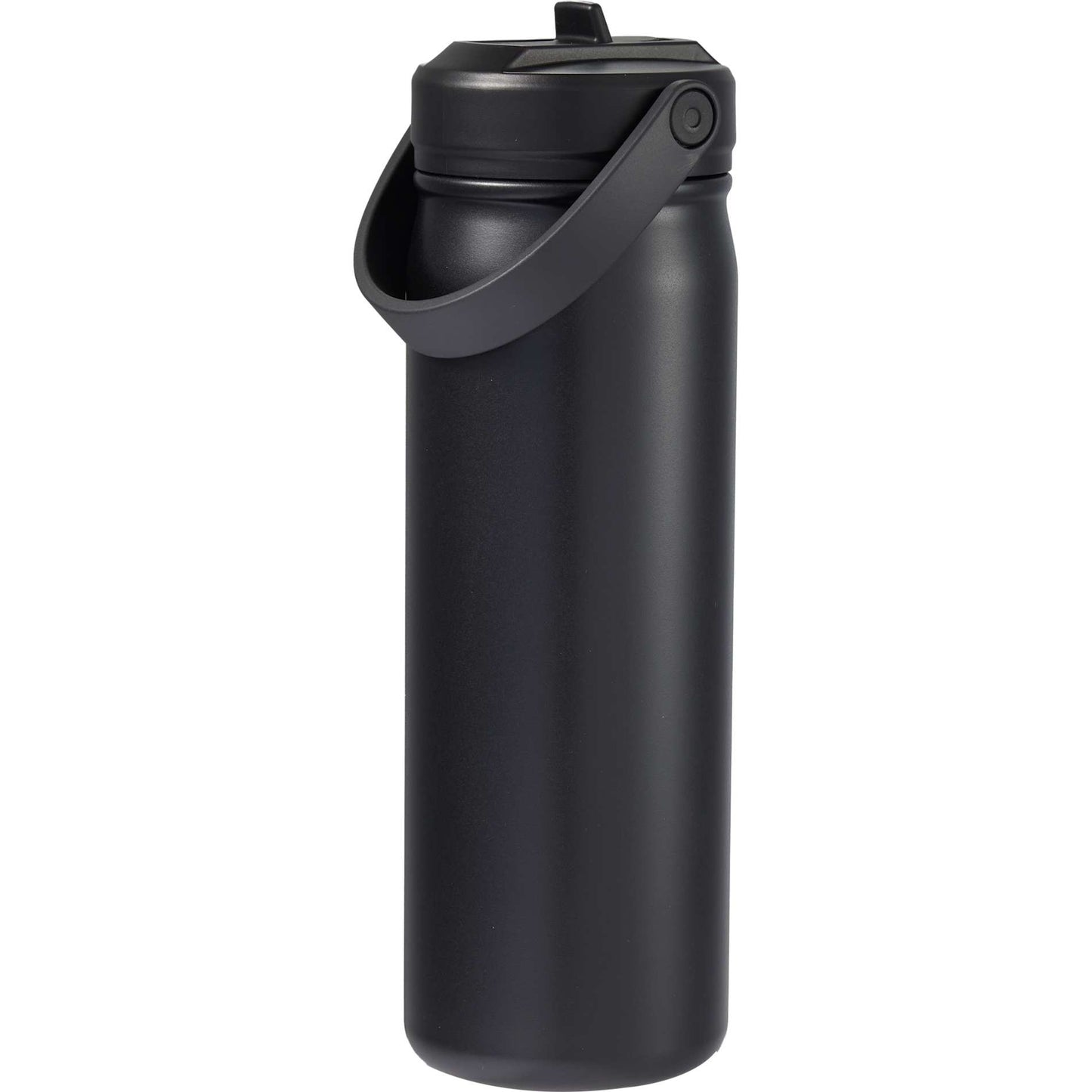 Rear View of Black Carpo 20oz Straw lid Vacuum Bottle