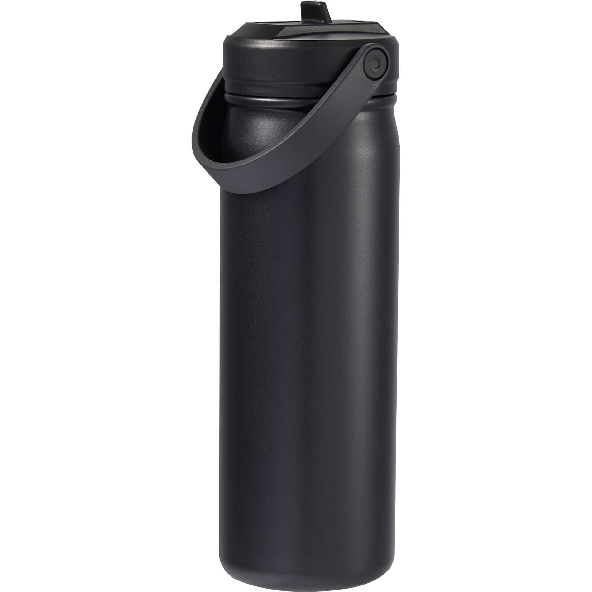 Rear View of Black Carpo 20oz Straw lid Vacuum Bottle