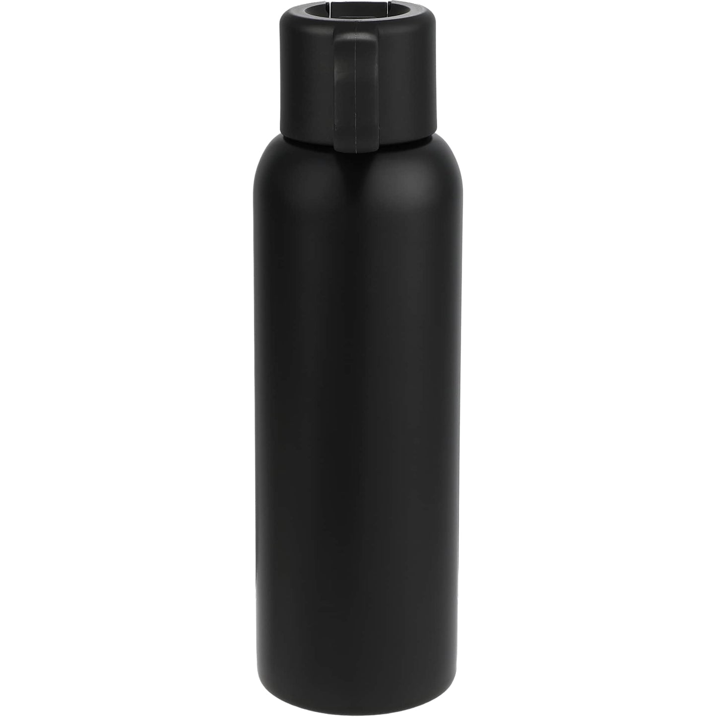 Rear View of Black Clio Straw Lid Vacuum Bottle 22oz plain