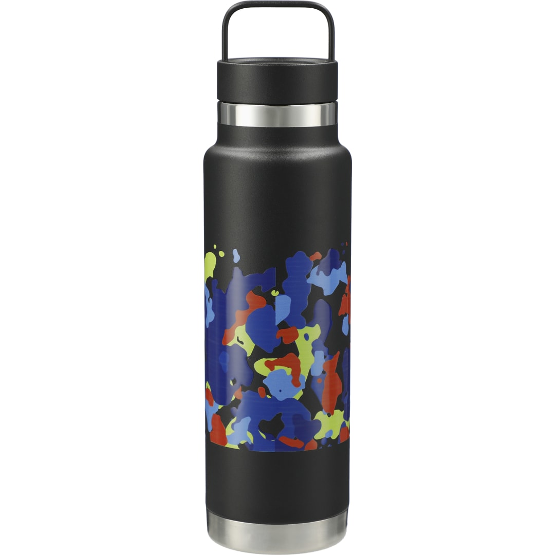 Rear View of Black Colton Copper Vacuum Insulated Bottle 20oz