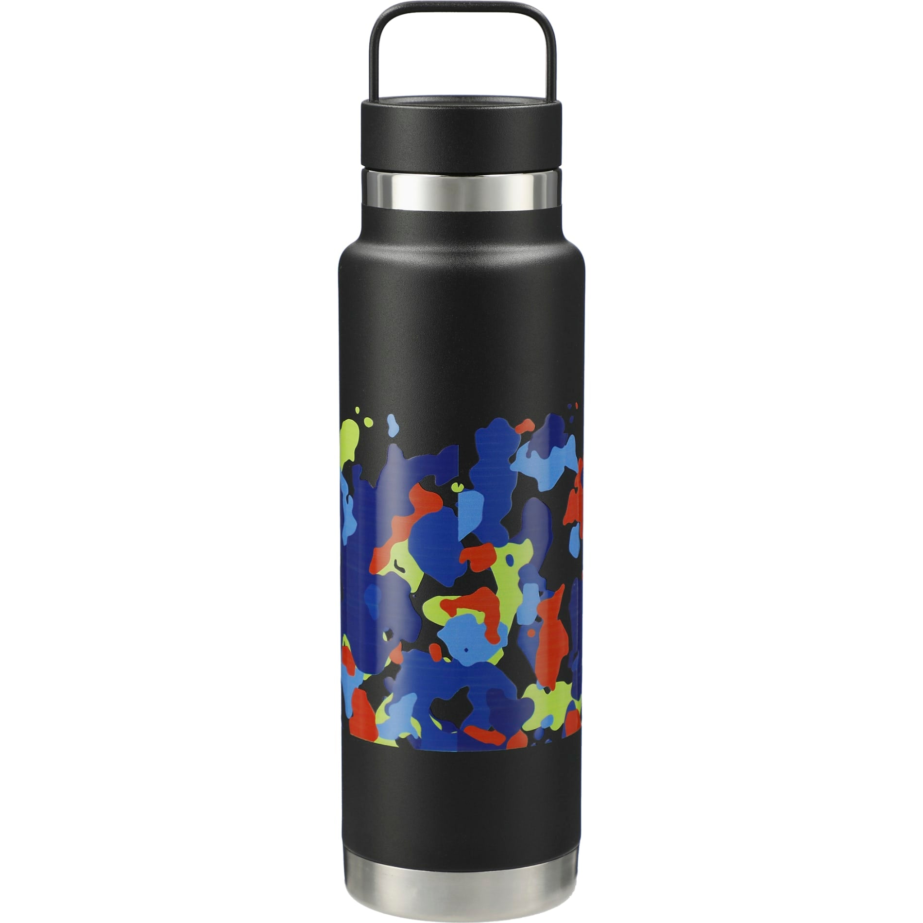 Rear View of Black Colton Copper Vacuum Insulated Bottle 20oz