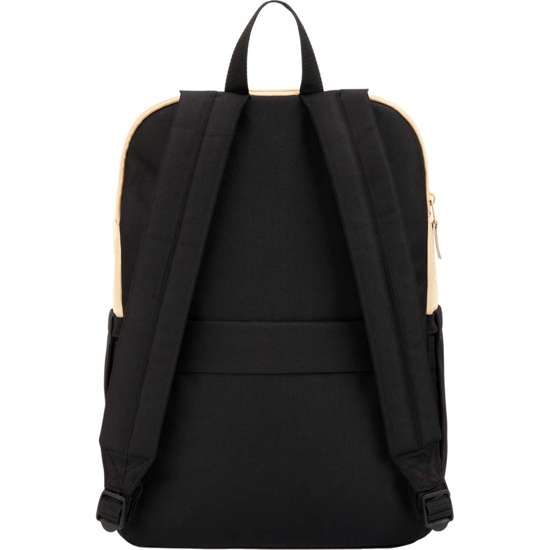 Rear View of Black Duo Recycled 15" Laptop Backpack plain