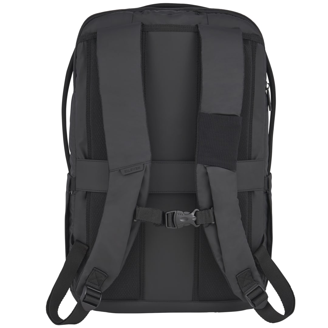 Rear View of Black elleven Evolve 17" Laptop Backpack