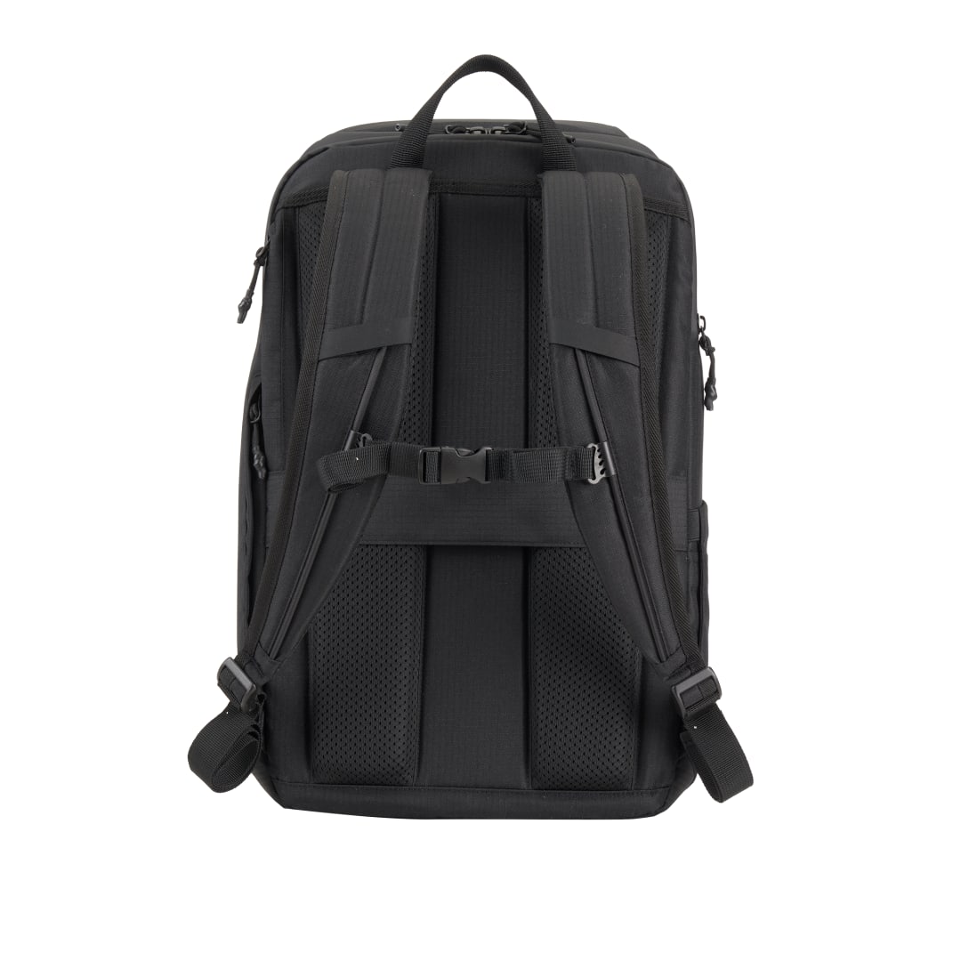 Rear View of Black Elleven Orion Recycled 15" Laptop Backpack