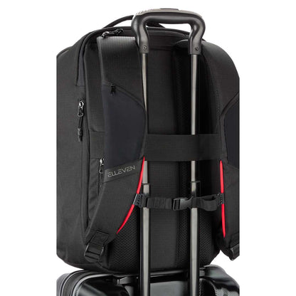 Rear View of Black elleven™ Luminous 15" Recycled Laptop Backpack plain