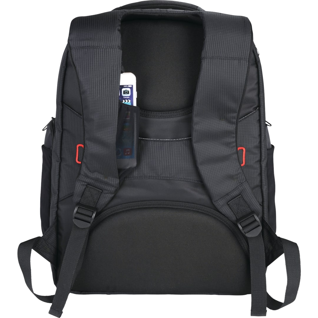 Rear View of Black elleven™ Rutter TSA 17" Computer Backpack