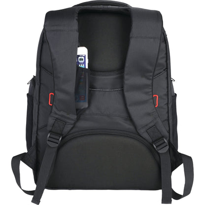 Rear View of Black elleven™ Rutter TSA 17" Computer Backpack