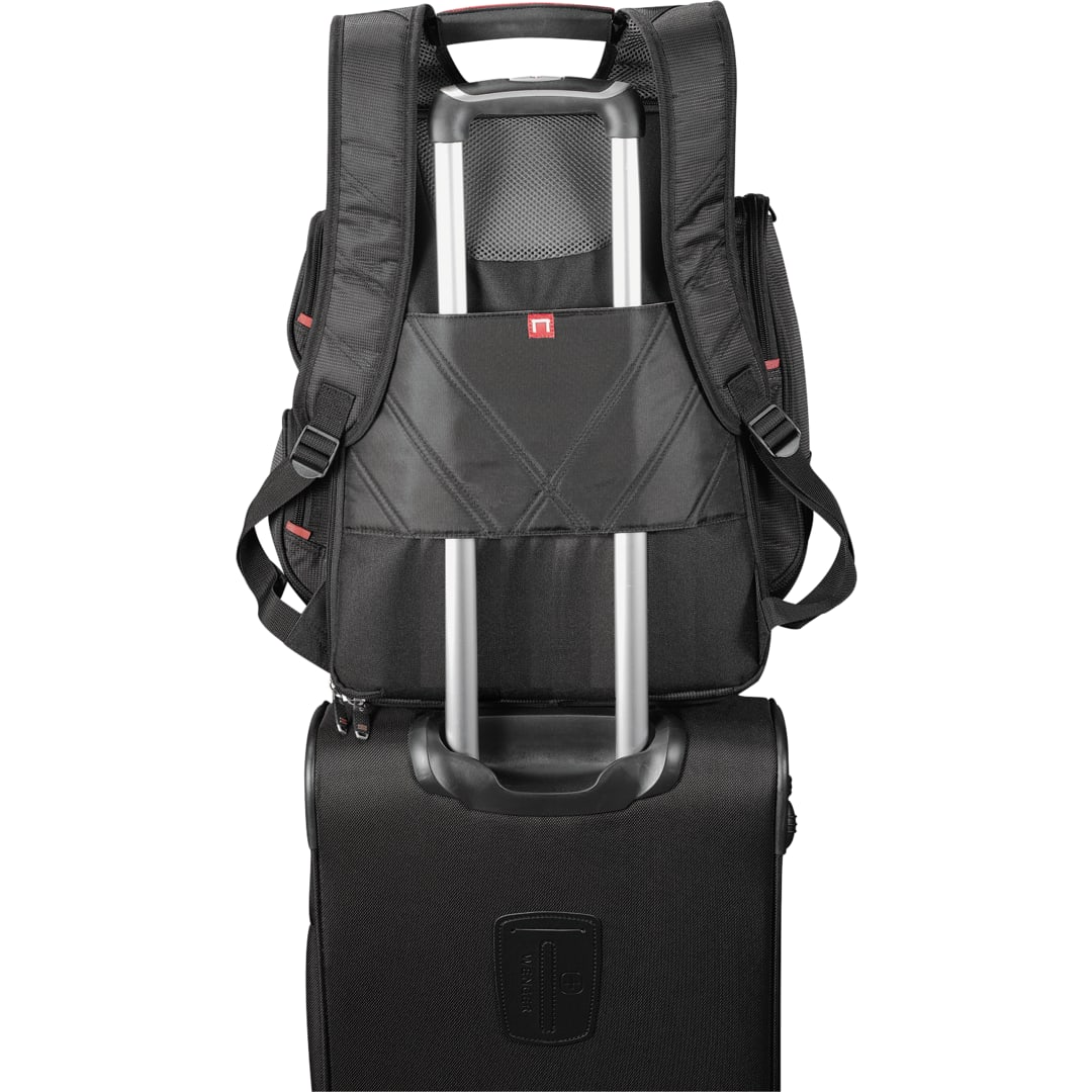 Rear View of Black elleven™ TSA 17" Computer Backpack