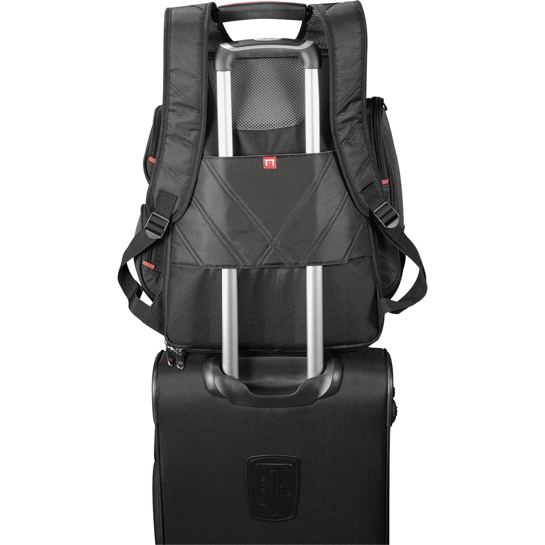 Rear View of Black elleven™ TSA 17" Computer Backpack