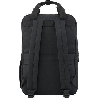 Rear View of Black Fife Recycled 15" Laptop Backpack