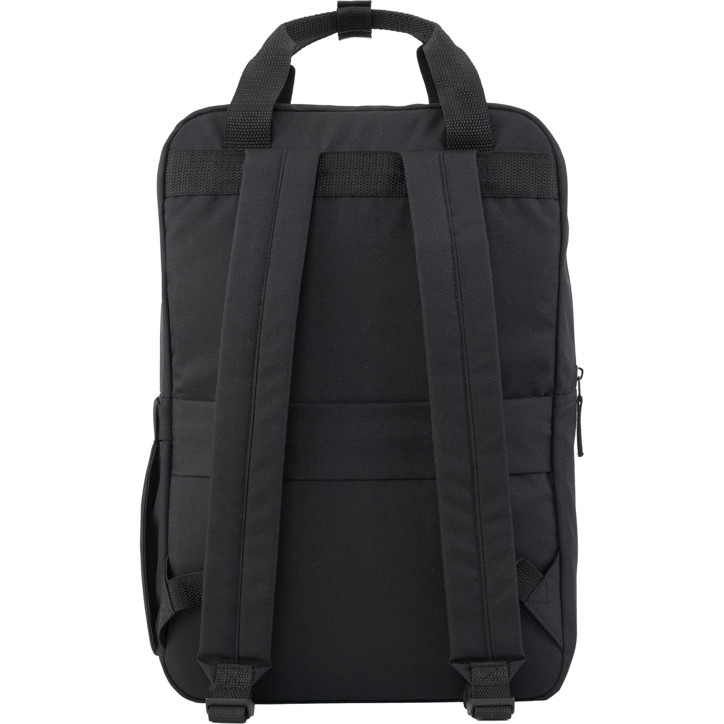 Rear View of Black Fife Recycled 15" Laptop Backpack