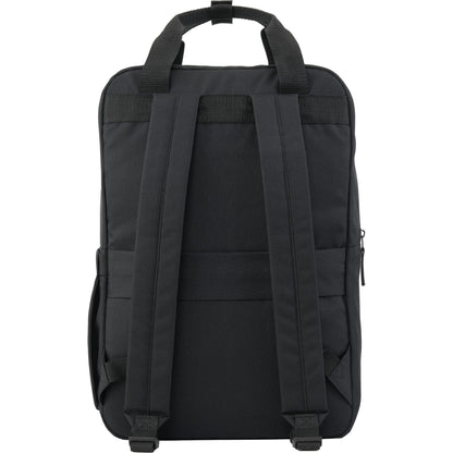 Rear View of Black Fife Recycled 15" Laptop Backpack