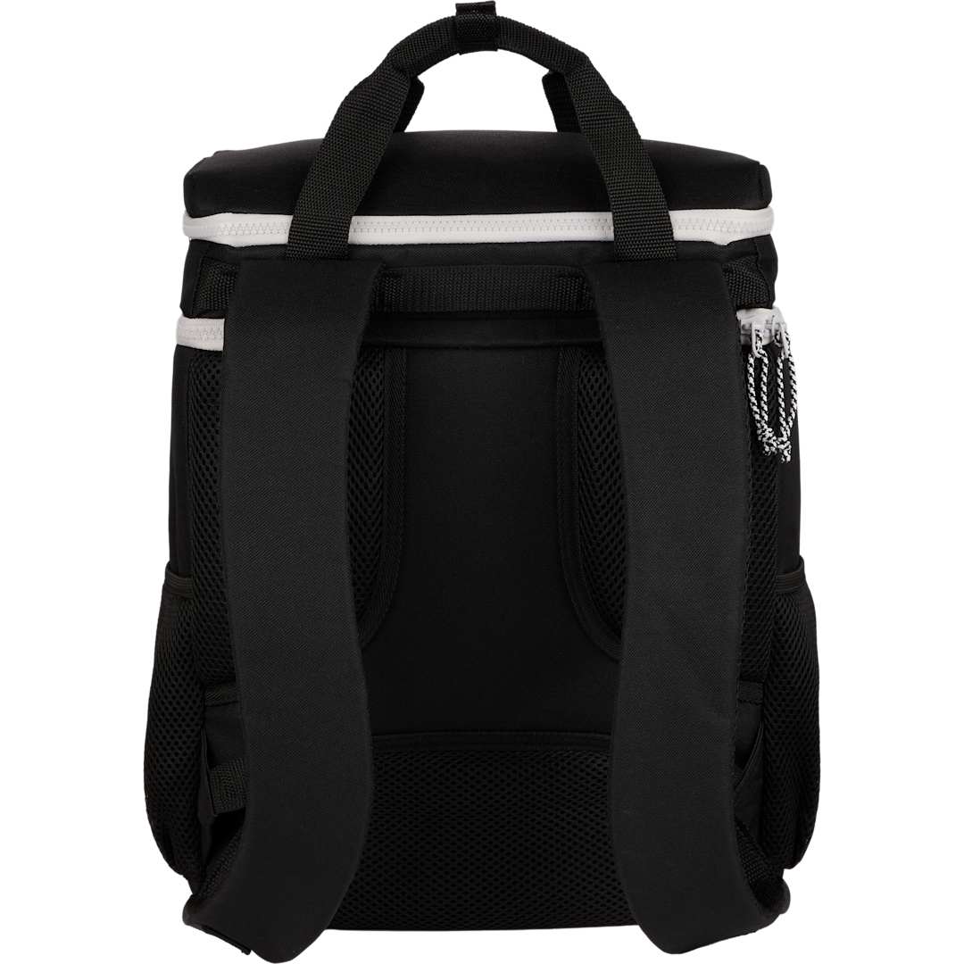 Rear View of Black Glacial RPET Backpack Cooler