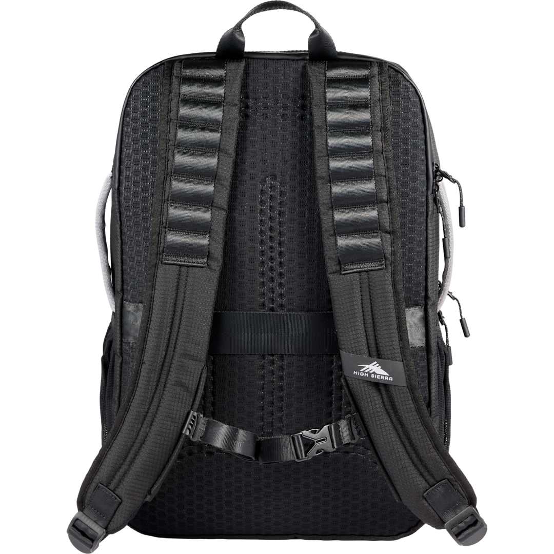 Rear View of Black High Sierra Hi-Life 3 in 1 Backpack