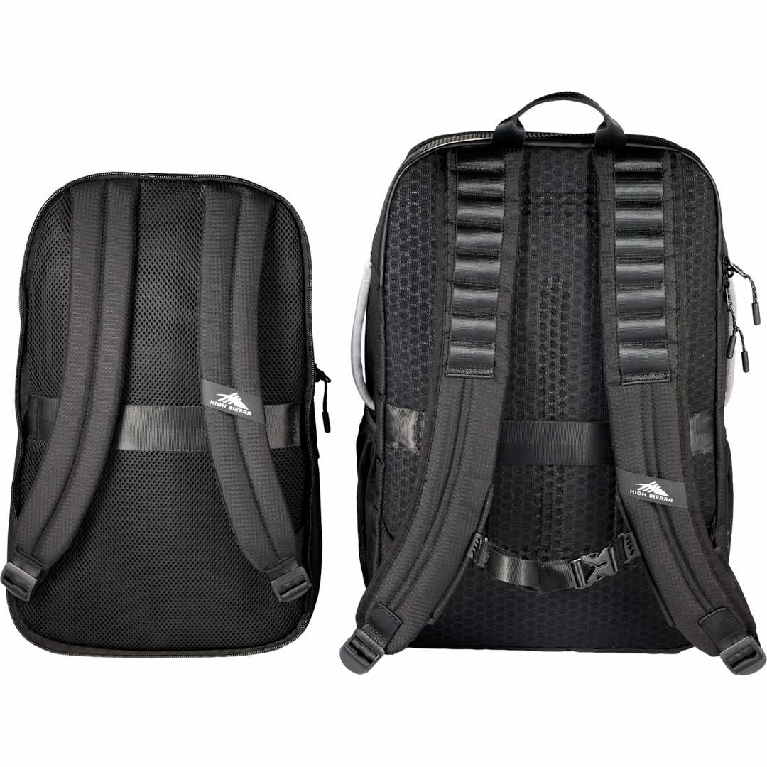 Rear View of Black High Sierra Hi-Life 3 in 1 Backpack