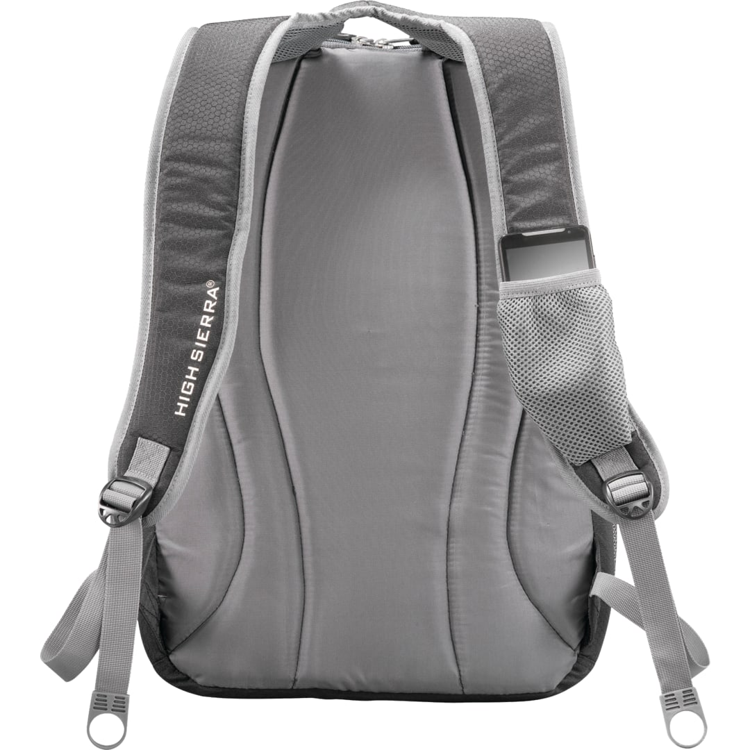Rear View of Black High Sierra Overtime Fly-By 17" Computer Backpack