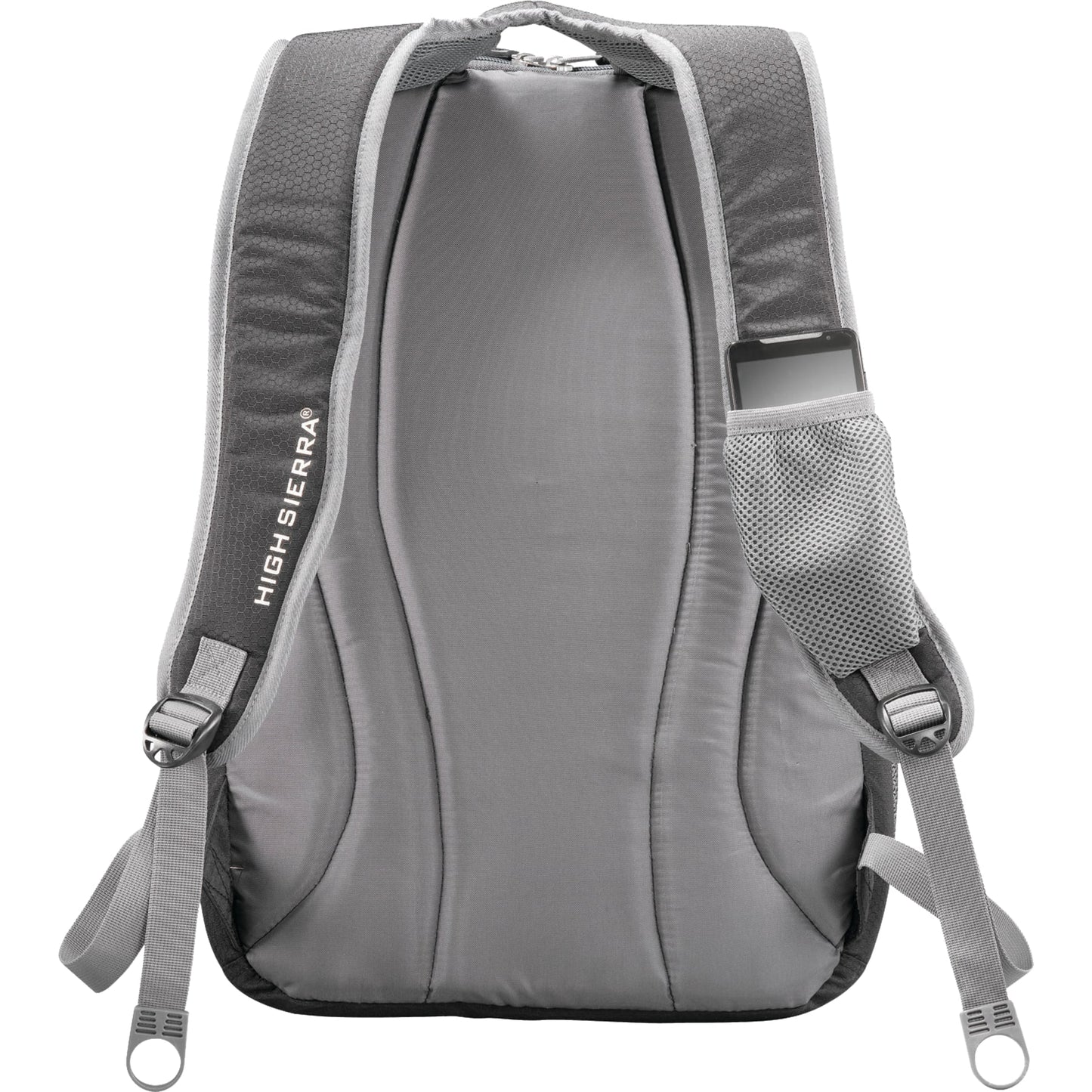 Rear View of Black High Sierra Overtime Fly-By 17" Computer Backpack