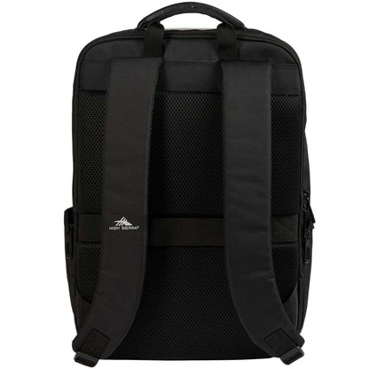 Rear View of Black High Sierra Recycled Armagh Backpack plain
