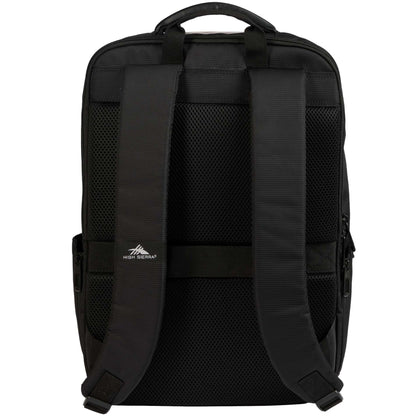 Rear View of Black High Sierra Recycled Armagh Backpack plain