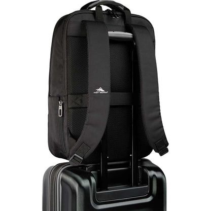 Rear View of Black High Sierra Recycled Armagh Backpack plain