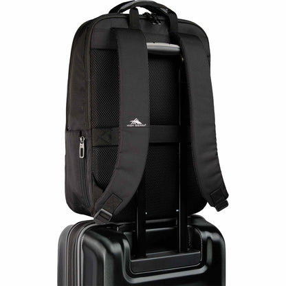 Rear View of Black High Sierra Recycled Armagh Backpack plain