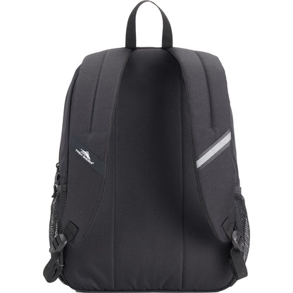Rear View of Black High Sierra Recycled Inhabit 15" Laptop Backpack plain