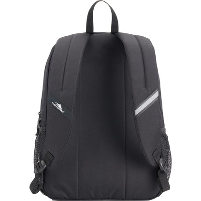 Rear View of Black High Sierra Recycled Inhabit 15" Laptop Backpack plain
