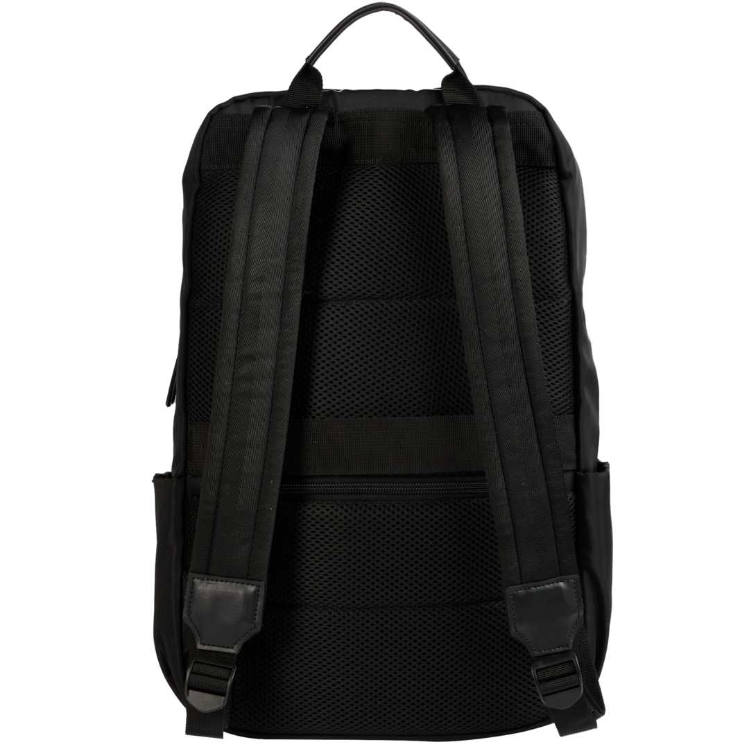 Rear View of Black High Sierra Recycled Trivaro Backpack plain