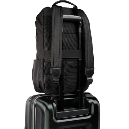 Rear View of Black High Sierra Recycled Trivaro Backpack plain