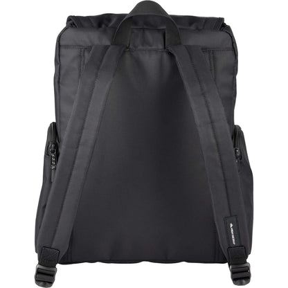 Rear View of Black High Sierra Trekpoint Flap Backpack