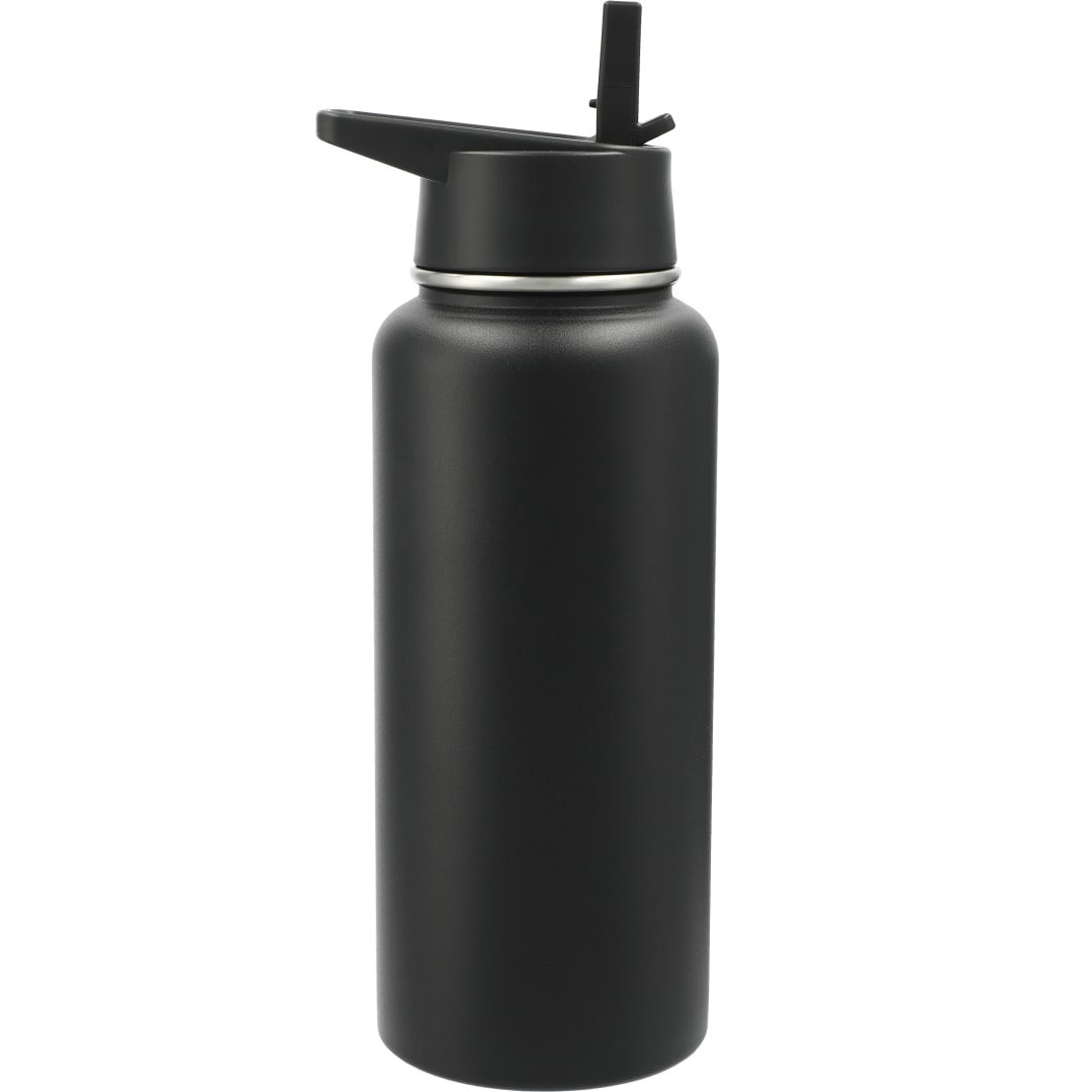 Rear View of Black Highland 3-in-1 Copper Vacuum Bottle Kit 32oz
