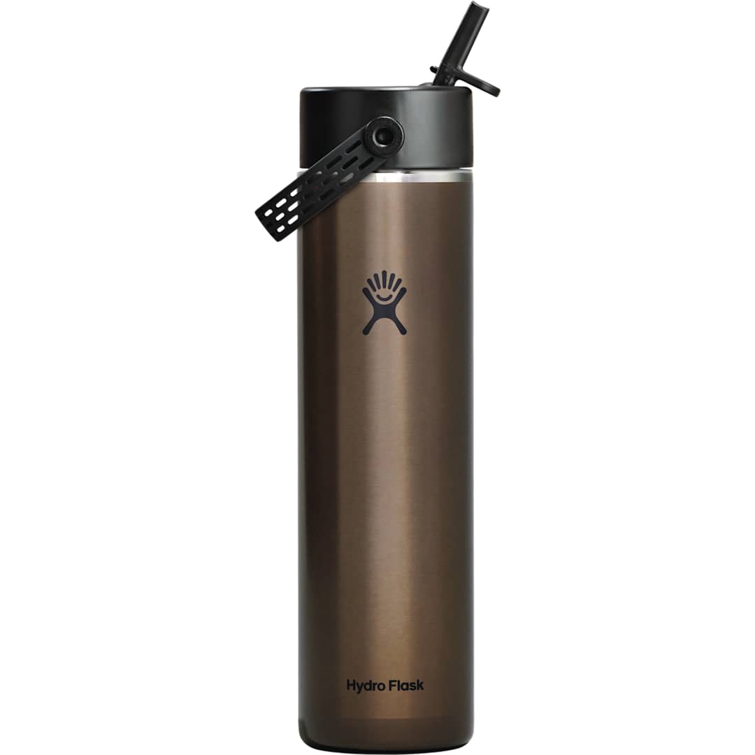 Rear View of Black Hydro Flask® Lightweight Bottle w/ Straw Lid 24oz
